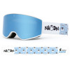 NANDN NG96柱面兒童雙層防霧滑雪鏡 - 白框夢幻藍片 | 亞洲兒童面型設計 | 柱面廣角鏡片