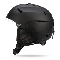 NANDN 可調節通風硬殼滑雪頭盔 - 黑色L碼 | 頭盔透氣設計 | 頭圍鬆緊調節