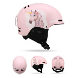 NANDN 卡通滑雪頭盔 - 粉紅獨角獸M碼 | 頭盔透氣設計 | 頭圍鬆緊調節