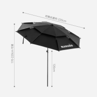 BLACKDOG BD-SM001 露營傘幕 - 米白 | 6平米太陽傘 | 可轉向遮陽 | 可加營繩穩固