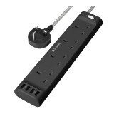 Verbatim 66685 4位AC插座USB-A充電口拖板 - 黑色 | 香港行貨