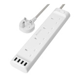Verbatim 66686 4位AC插座USB-A充電口拖板 - 白色 | 香港行貨