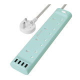 Verbatim 66687 4位AC插座USB-A充電口拖板 - 藍色 | 香港行貨