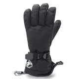 GSOU SNOW 防風防水觸屏滑雪手套 | 五指設計 | 觸屏手套 - 黑色M碼
