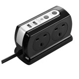 Masterplug 13A四位連3.1A USB安全防雷拖板 | 2位3.1A USB充電 | 2米電線 | 電源指示燈 | 香港行貨