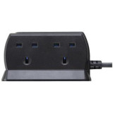 Masterplug 13A四位連2.1A USB安全防雷拖板 | 2位2.1A USB充電 | 2米電線 | 電源指示燈 | 香港行貨