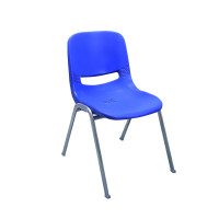 簡約塑料會議培訓椅子 - 藍色 | 弓形加寬靠背 