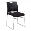 可疊放弓形會議室培訓椅子 | 加厚軟座款式 - 黑色軟座