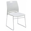 可疊放弓形會議室培訓椅子 | 加厚硬座款式 - 白色膠板硬座