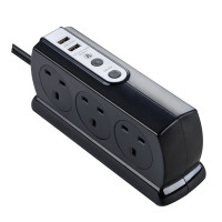 Masterplug 13A六位連3.1A USB安全防雷拖板 | 2位3.1A USB充電 | 2米電線 | 電源指示燈 | 香港行貨