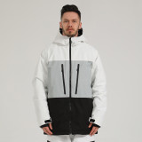 Gsou Snow 防風防水透氣保暖拼色滑雪服 - 白色 XL | PU15000mm防水 | 防風保暖層