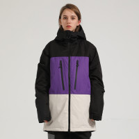 Gsou Snow 防風防水透氣保暖拼色滑雪服 - 紫白L | PU15000mm防水 | 防風保暖層 - 訂購產品