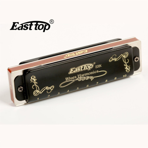 EASTTOP 10孔布魯斯全音階高級演奏口琴 (T008K)