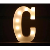 LED 暖白字母燈 - 大款 (22cm高) - C | 不含電池 | DIY自由組合 | 家居派對裝飾
