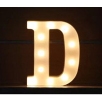 LED 暖白字母燈 - 小款 (16cm高) - D | 不含電池 | DIY自由組合 | 家居派對裝飾
