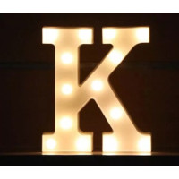 LED 暖白字母燈 - 大款 (22cm高) - K | 不含電池 | DIY自由組合 | 家居派對裝飾