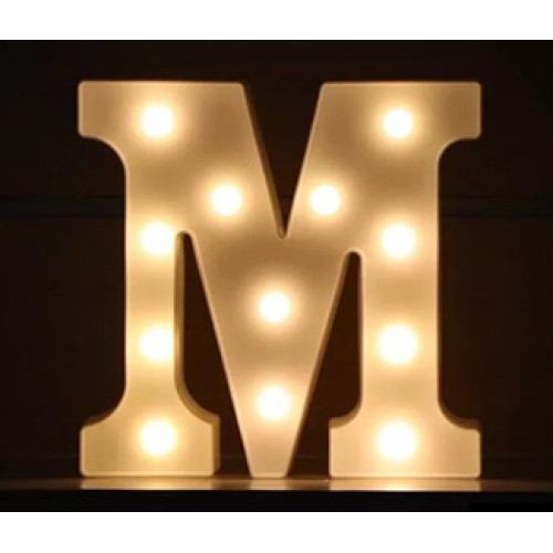 LED 暖白字母燈 - 大款 (22cm高) - M | 不含電池 | DIY自由組合 | 家居派對裝飾