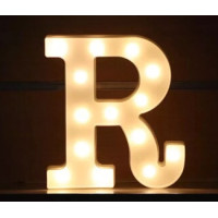 LED 暖白字母燈 - 大款 (22cm高) - R | 不含電池 | DIY自由組合 | 家居派對裝飾