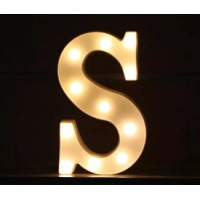 LED 暖白字母燈 - 小款 (16cm高) - S | 不含電池 | DIY自由組合 | 家居派對裝飾