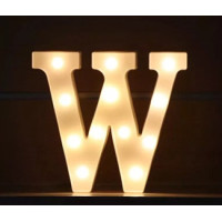 LED 暖白字母燈 - 小款 (16cm高) - W | 不含電池 | DIY自由組合 | 家居派對裝飾