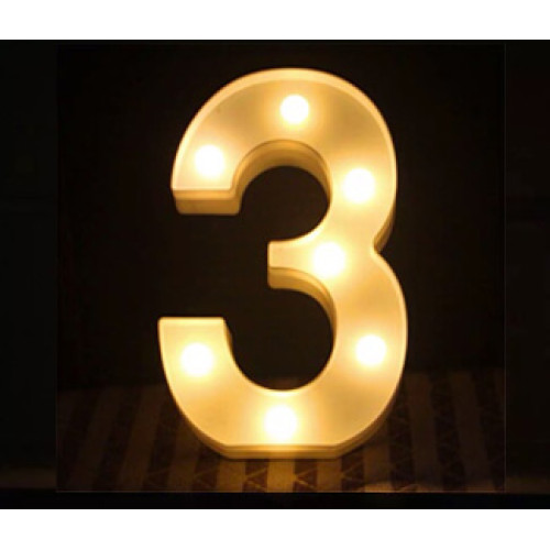 LED 暖白字母燈 - 小款 (16cm高) - 3 | 不含電池 | DIY自由組合 | 家居派對裝飾