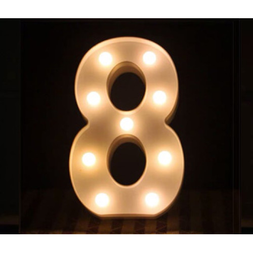 LED 暖白字母燈 - 小款 (16cm高) - 8 | 不含電池 | DIY自由組合 | 家居派對裝飾