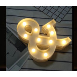 LED 暖白字母燈 - 小款 (16cm高) - & | 不含電池 | DIY自由組合 | 家居派對裝飾