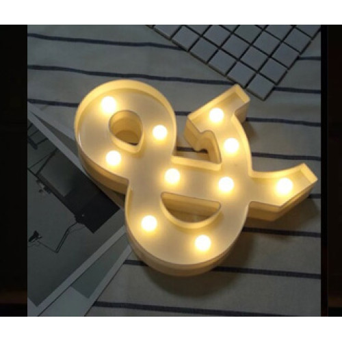 LED 暖白字母燈 - 大款 (22cm高) - & | 不含電池 | DIY自由組合 | 家居派對裝飾