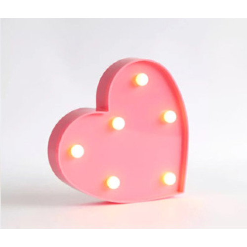 LED 暖白字母燈 - 大款 - 粉紅心 | 不含電池 | DIY自由組合 | 家居派對裝飾