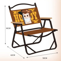 WOODY 戶外露營系列 - 木紋靠背摺椅 | 迪士尼正版授權 | 背部可收納