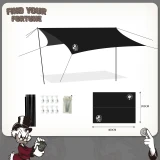UNCLE SCROOGE 黑版戶外露營系列 - 4-7人方形防水遮陽天幕 | 迪士尼正版授權 | 4x3米天幕