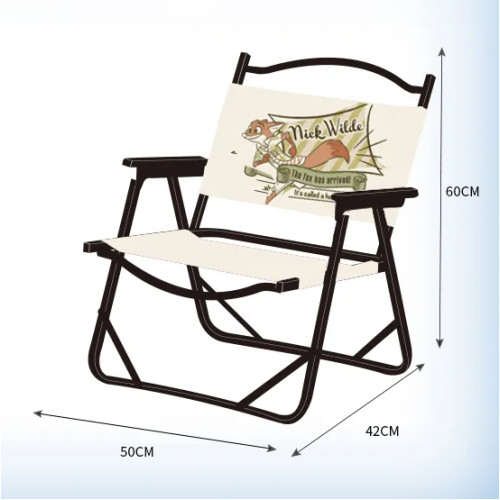 ZOOTOPIA 戶外露營系列 - 木紋靠背摺椅 | 迪士尼正版授權 | 背部可收納