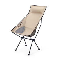 PELLIOT 便攜折疊鋁合金月亮椅 - 卡其 | 背部海棉軟墊 | 承重達150KG