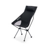 PELLIOT 便攜折疊鋁合金月亮椅 - 黑色 | 背部海棉軟墊 | 承重達150KG