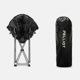 PELLIOT 戶外釣魚靠背摺疊椅 - 黑色 | 150KG承重 | 舒適PP棉