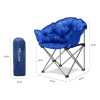 PELLIOT 戶外釣魚靠背摺疊椅 - 藍色 | 150KG承重 | 舒適PP棉
