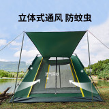 PELLIOT 4-6人家庭式自動帳篷 - 豪華款綠色 | 上/下壓速開速關 | 帶前門簷篷 | 4面通風設計