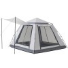 PELLIOT 4-6人家庭式自動帳篷 - 豪華款灰色 | 上/下壓速開速關 | 帶前門簷篷 | 4面通風設計