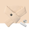 杜邦棉 USB三段調溫電熱頸巾 - 米白 (含1800Ah充電寶) | 45/55/65度溫度控制 | 5秒速熱 | 大範圍發熱