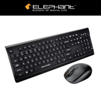 ELEPHANT KEM-W2011 靜音無線鍵盤滑鼠套裝 (中文版) | 減少80%按鍵噪音 | 超薄形鍵盤 | 香港行貨