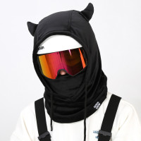 NANDN 滑雪護臉防風頭套 - 黑色 | 男女適用 | 耳朵/頸/臉防風保暖