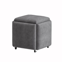 五合一家用魔方組合椅 - 深灰色大款 | 椅子5合1收納 | 椅子防污面料