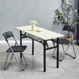 簡易辦公會議折疊桌 - 100cm長 | 下層可置物 | 可高低調節椅腳