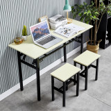 簡易辦公會議折疊桌 - 100cm長 | 下層可置物 | 可高低調節椅腳