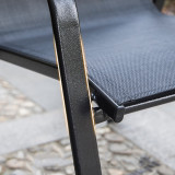 戶外庭院網布鐵藝椅 - 黑色 | 可搭高收納 | 耐磨堅固網布