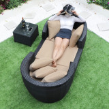 戶外庭園防水籐編組合躺椅床 (不含茶几) | 椅桌床自由組合