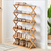 多層省空間免安裝簡易摺疊木製鞋架 - 6層68cm | 簡易折疊收納 | 單層承重40KG