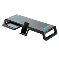 ELEPHANT E-DS02 RGB燈效顯示屏增高架 | 4位USB擴展 | 內置收納架 | 香港行貨