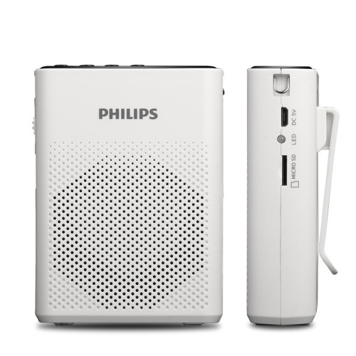 Philips 飛利浦 SBM200 3W掛腰擴音器連麥克風 - 白色 【插線版】| AUX輸入播放 | USB連接