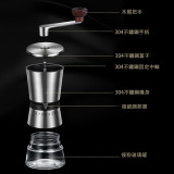 Nidouillet EH006201 不鏽鋼手搖咖啡研磨器 | 8檔研磨粗細 | 玻璃透明粉倉